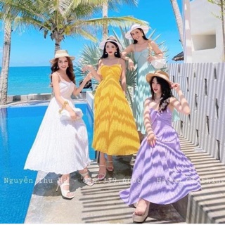 Váy 2 dây xốp nơ ngực