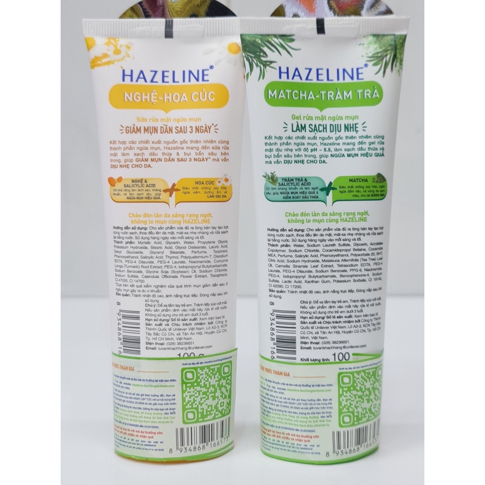 Sữa Rửa Mặt HAZELINE 100g