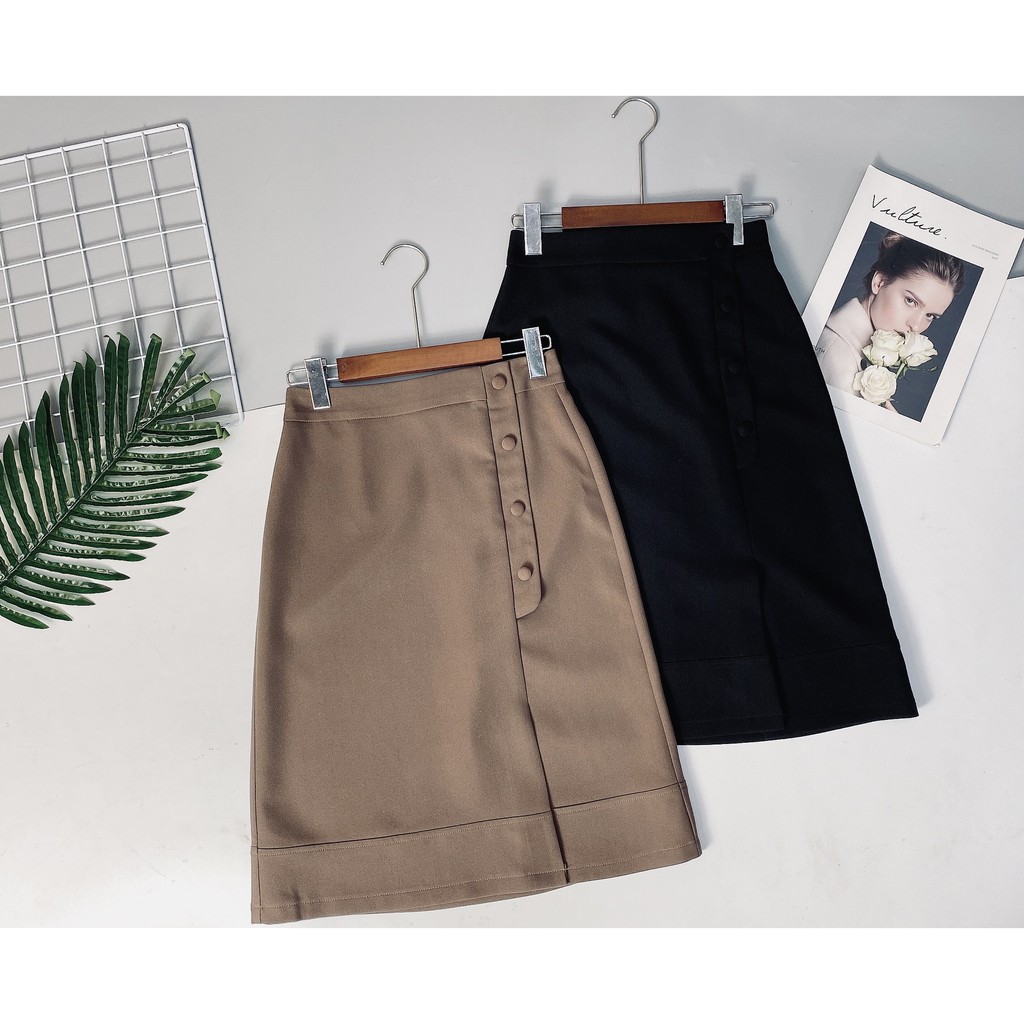 Chân váy A cúc bọc | BigBuy360 - bigbuy360.vn