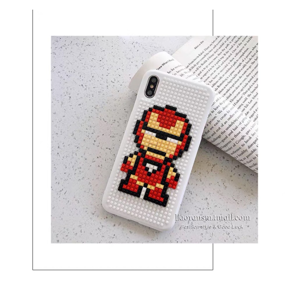 Ốp lưng IPX-IP7Plus lắp ghép chibi mẫu siêu anh hùng