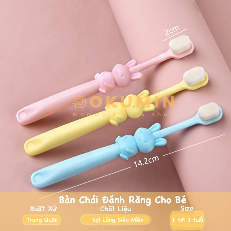 Bàn Chải Đánh Răng Cho Bé Mini Soft siêu mềm 1 tuổi 2 tuổi 3 tuổi an toàn cho bé DOKUMIN BC0104