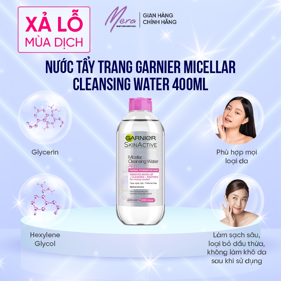 Nước Tẩy Trang Garnier Micellar Cleansing Water 400ml