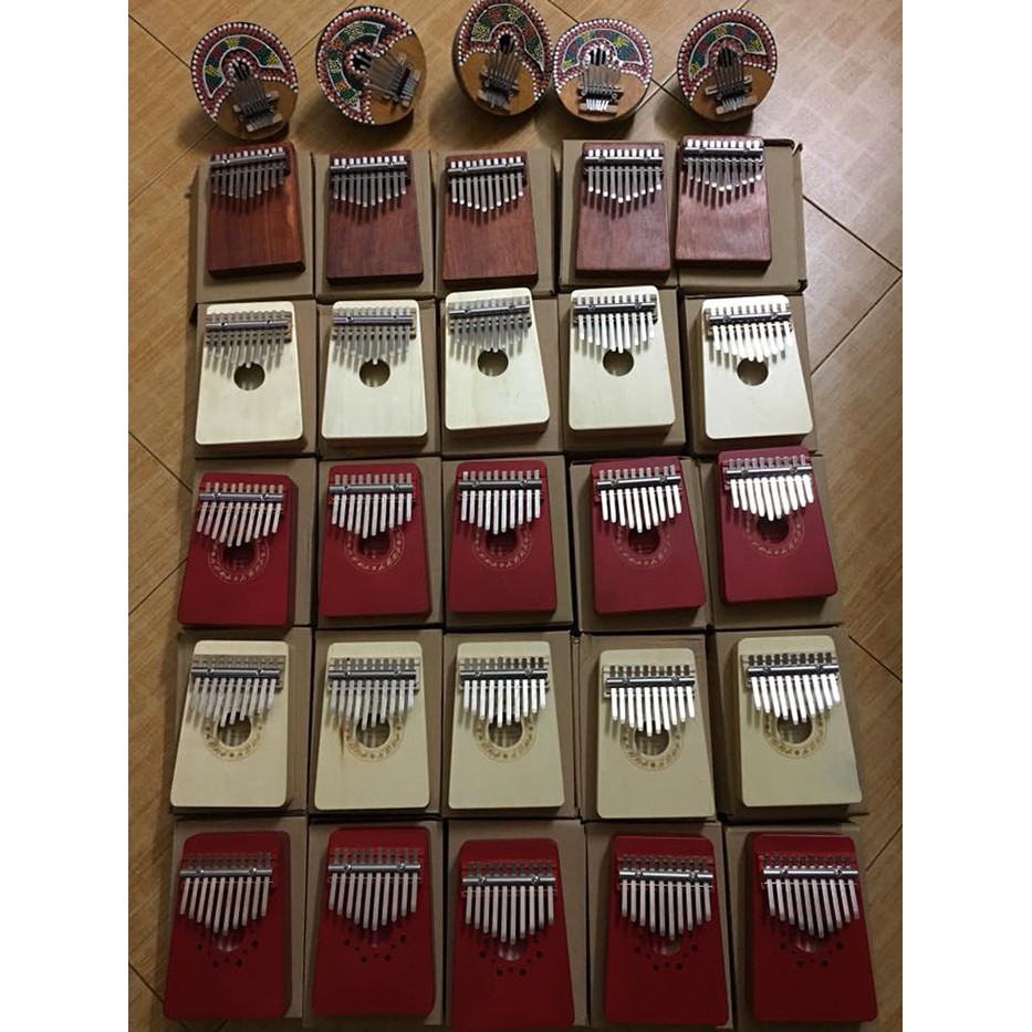 ( SẴN ) Đàn Kalimba 7 phím Gỗ Mahogany Tặng Kèm Harmonica Màu Ngẫu Nhiên - Gỗ Trái Dừa