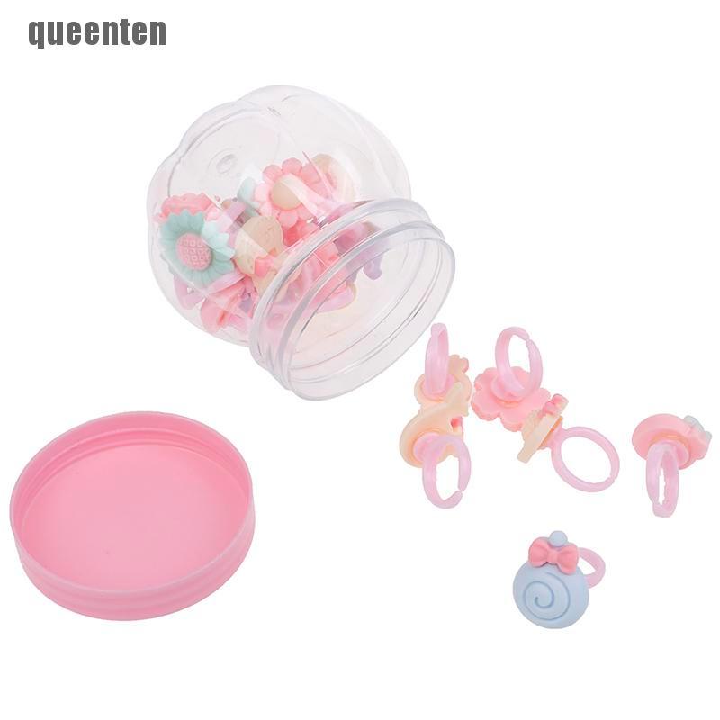 Hộp 20 Nhẫn Nhựa Nhiều Loại Cho Bé Gái