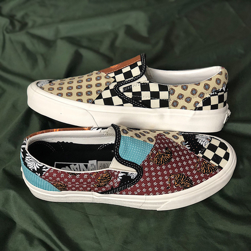 Giày Lười Vans Tiger Phối Họa Tiết Hoa Cá Tính Thời Trang