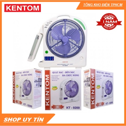 🚚 FREE SHIP 🚚Quạt sạc, quạt tích điện Kentom KT-9200 2 bình (Ắc quy siêu bền)- Hàng Chính Hãng