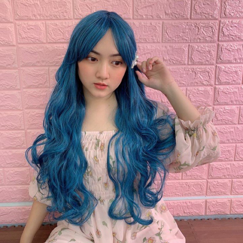 Tóc Giả Nguyên Đầu Cosplay Lolita Xanh Ngọc 8302
