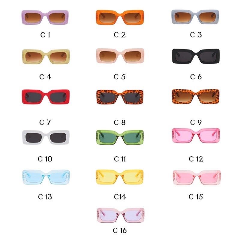 (KIQI-FASHION) COD Kính Mát Vuông Chống Tia Uv400 Thời Trang Dành Cho Cả Nam Và Nữ