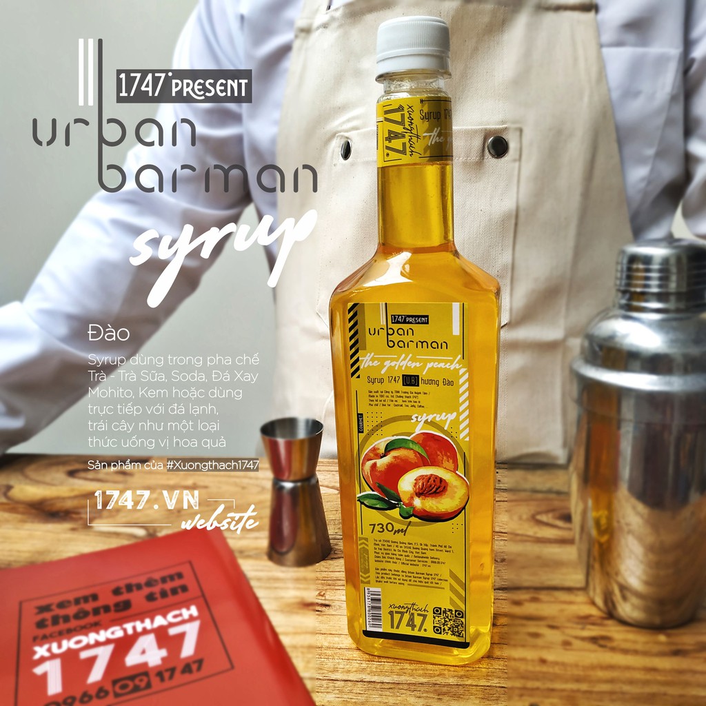 Urban Barman Syrup 1747 - Hương Đào - 730 ml