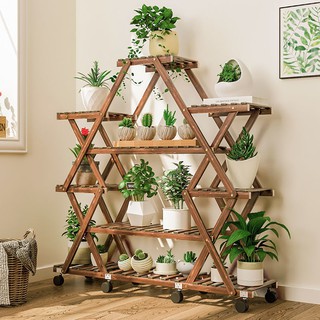 ✿Kệ hoa phòng khách sáng tạo củ cải xanh bằng gỗ cây xương rồng sàn ban công giá để đặc biệt nhiều lớp trong nhà