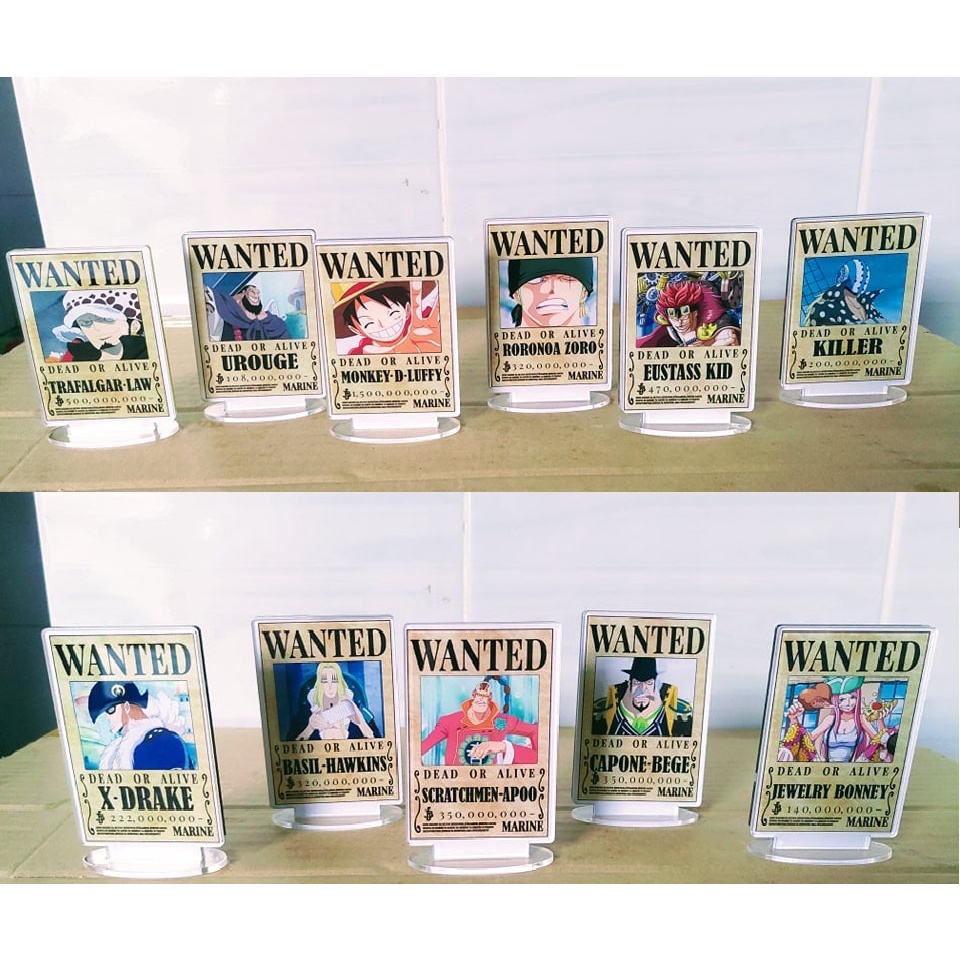 Thẻ truy nã mica ONEPIECE - Siêu Tân Tinh )