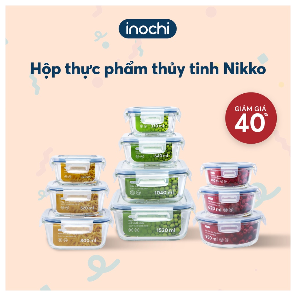 Combo 2 hộp thủy tinh chữ nhật inochi 640ml (tiêu chuẩn Nhật Bản) (tiêu chuẩn Nhật Bản)
