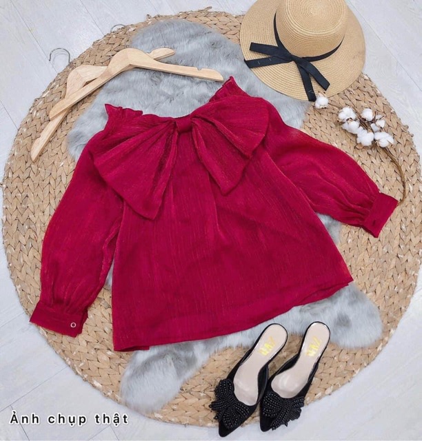 ❤️ ẢNH CHỤP THẬT ÁO BẸT VAI NƠ TO #160k