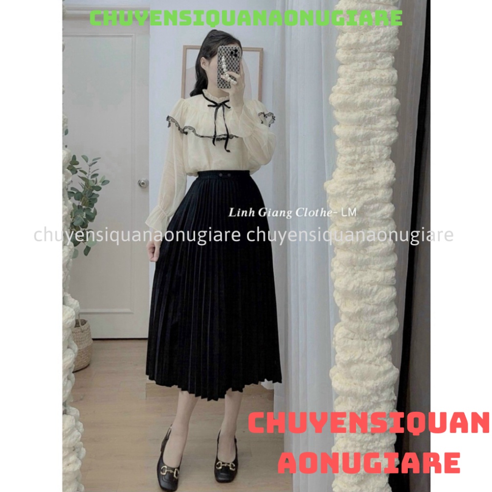 áo sơ mi tay bồng nút ngọc, áo sơ mi tơ 2 lớp hàng QCCC A00015 KACA chuyensiquanaonugiare