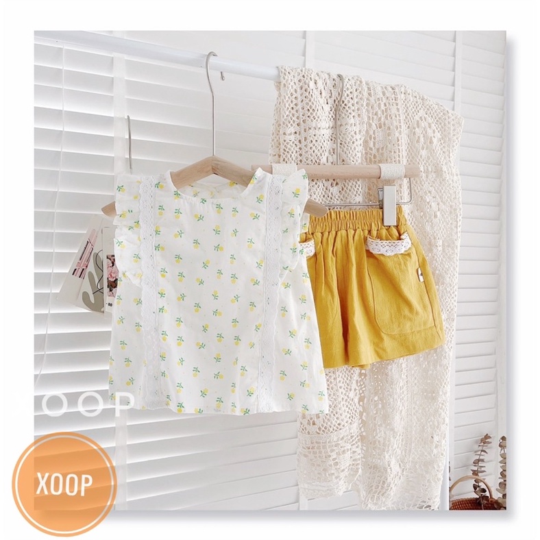 (8-22kg)Bộ thô cánh tiên trắng phối 2 ren 2 bên cho bé gái