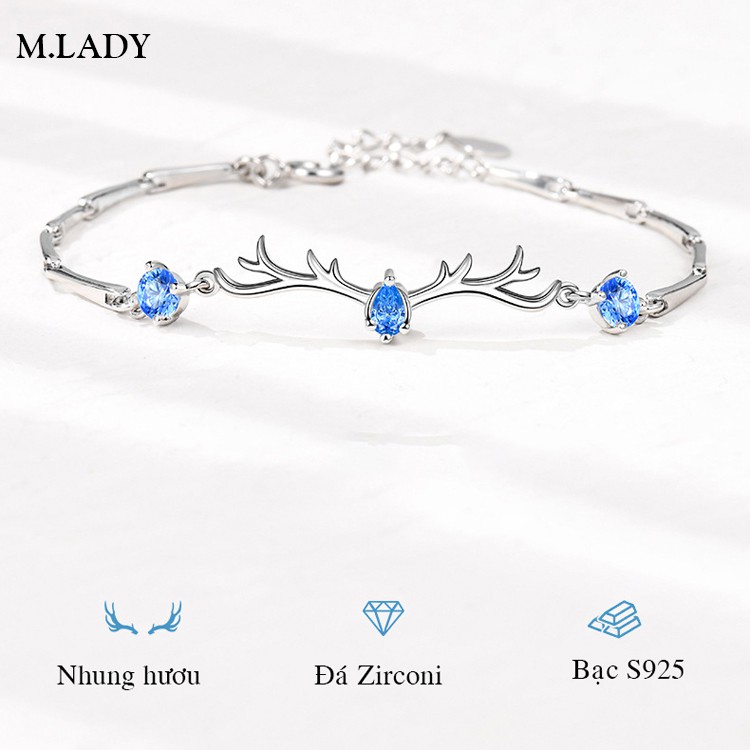 Lắc Tay Bạc Nữ-YiLu Sừng Hươu   - Vòng Tay Bạc Sterling M.Lady Jewelry