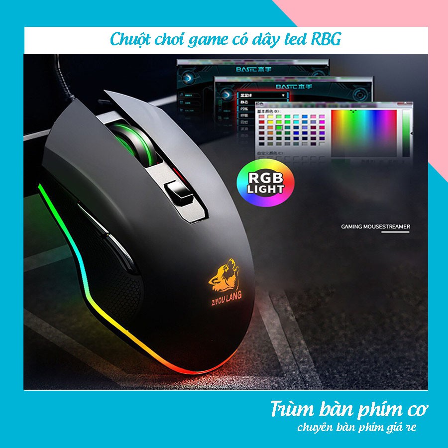 Chuột chơi game V1 có dây led RBG Phù hợp với PC và Laptop