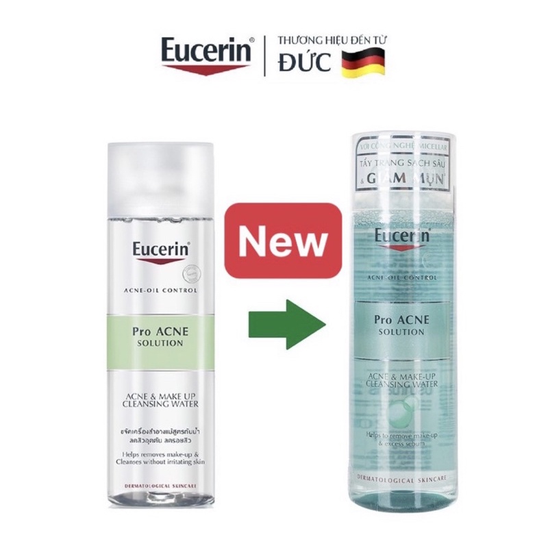 Nước Tẩy Trang Da Mụn Eucerin Pro ACNE Solution Acne &amp; Make-up Cleansing Water