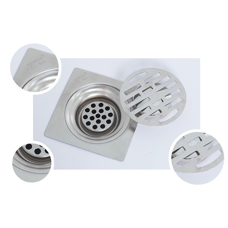 Phễu thoát sàn inox304 dày 1,5 ly, chống hôi, thoát nước nhanh, lược rác