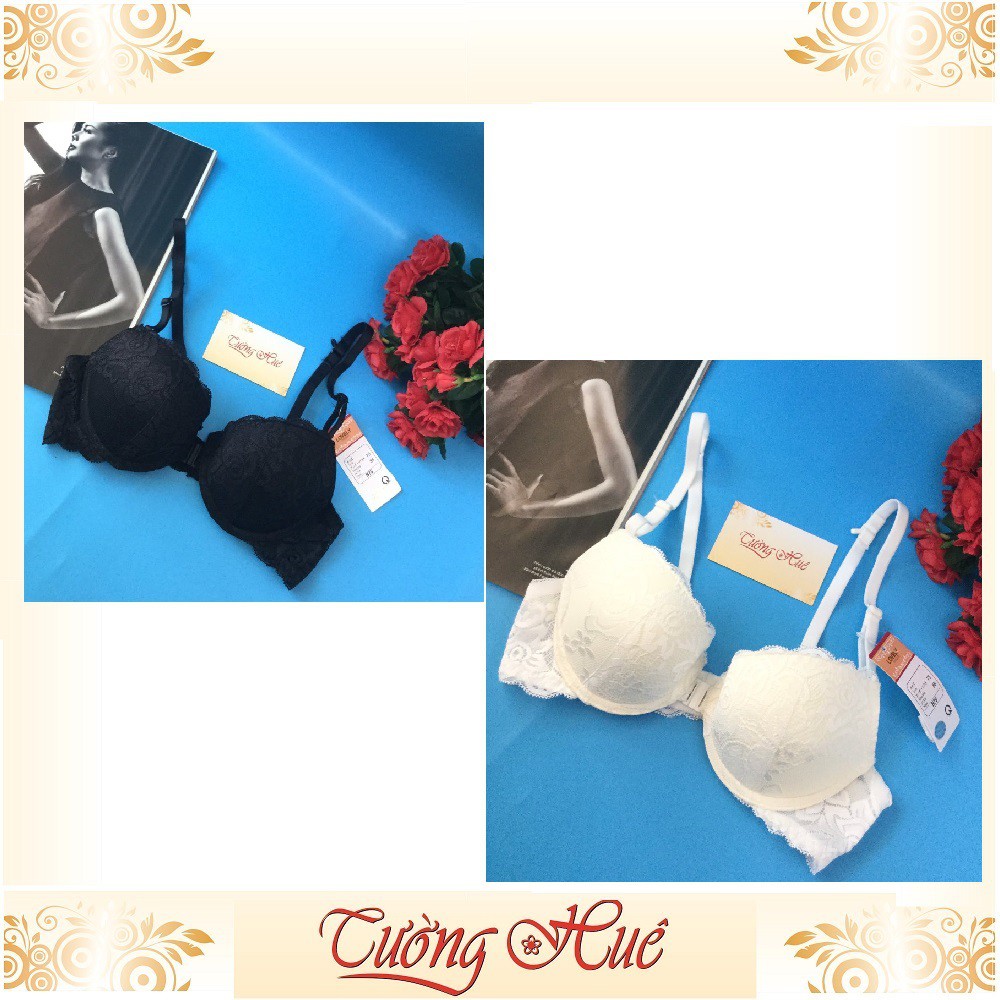 Áo lót nữ Lovely 303 ren nâng ngực cúp bầu ngang cài trước.