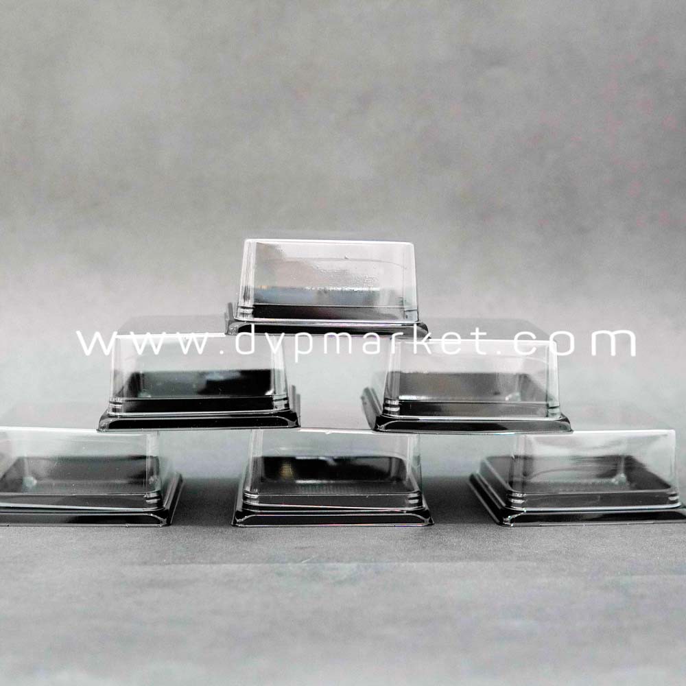 Hộp nhựa vuông đế đen - vàng cao cấp 75g (XY65S) và 125g (XY80S)