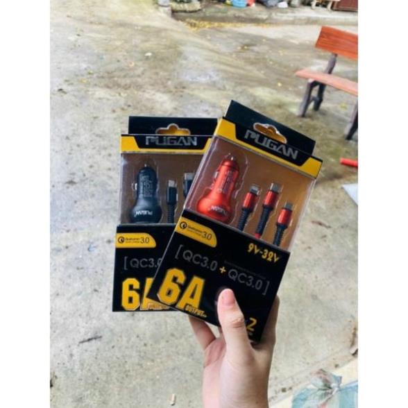 Tẩu sạc ô tô, tẩu sạc nhanh 3 đầu pugan - sạc điện thoại và thiết bị điện tử trên ô tô dùng điện 12-24v | BigBuy360 - bigbuy360.vn