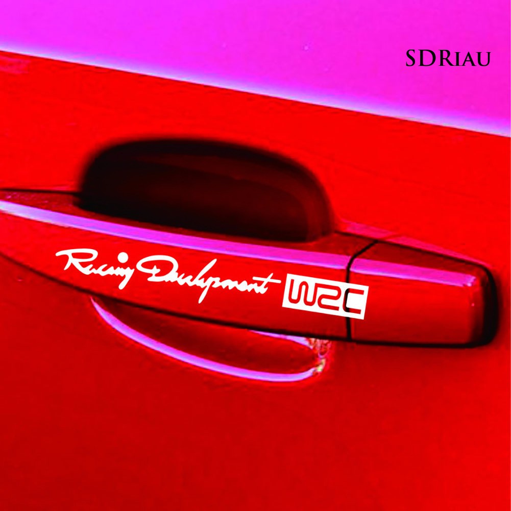 Set 4 miếng dán trang trí cho tay nắm cửa xe hơi Toyota Skoda Kia Laada Opel