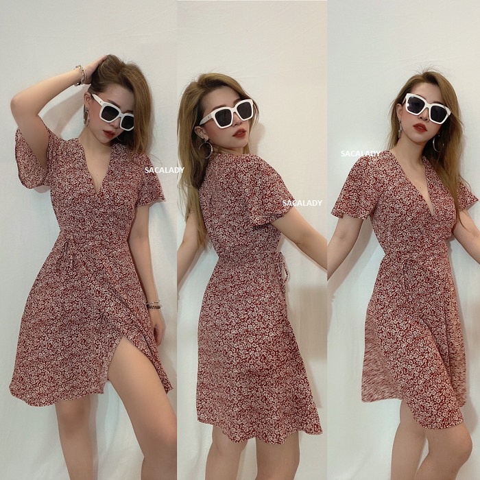 Đầm Monteau Cổ Tim Tay Ngắn - 3622