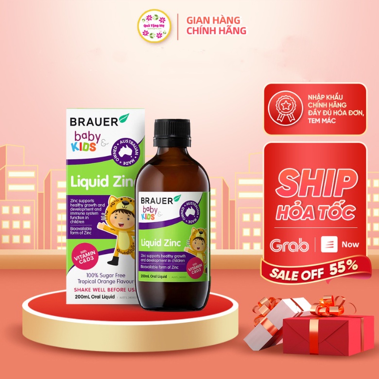 Brauer kẽm dạng lỏng hổ trợ trẻ biếng ăn cho trẻ từ 1 tuổi (200ml)