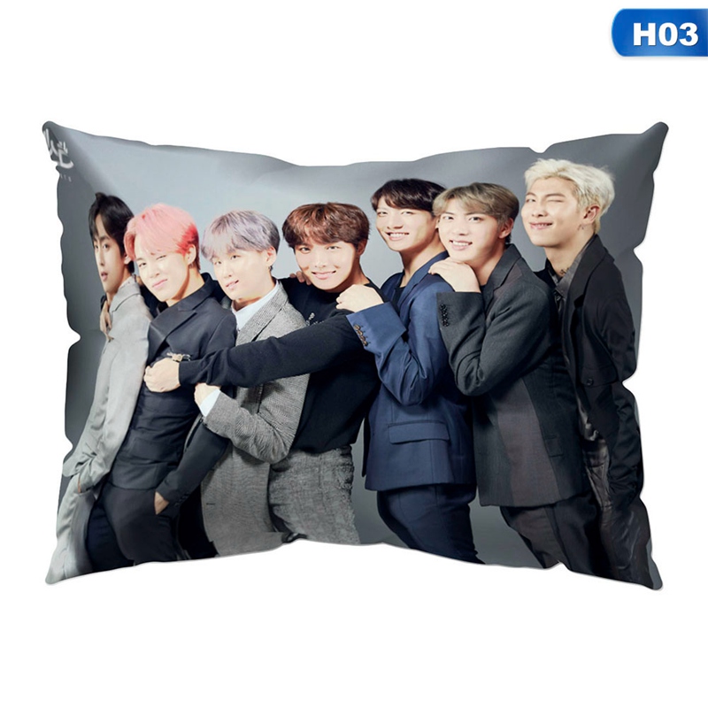 Vỏ Gối Dài 50x30cm In Hình Thành Viên Bts