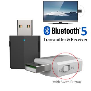 Máy phát Bluetooth USB 5.0 cho TV 3.5mm Mini AUX âm thanh nổi có nút điều chỉnh gắn xe hơi