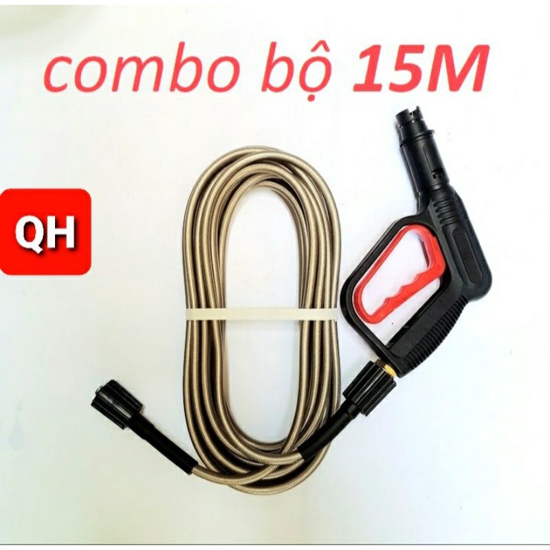 Bộ 10M-15M-20M-30M dây rửa xe và súng xịt - súng rửa xe áp lực cao ren 22mm