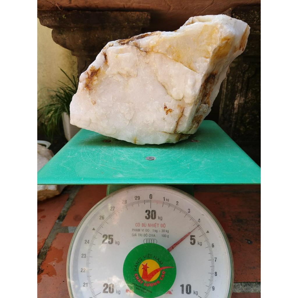 Viên Đá Thach Anh Trắng Thô, Đá Mang Năng Lương Tích Cực - Đá Phong Thủy Dùng Sưu Tầm Chặn Giây Nặng 4,1 kg Chưa Có Đánh