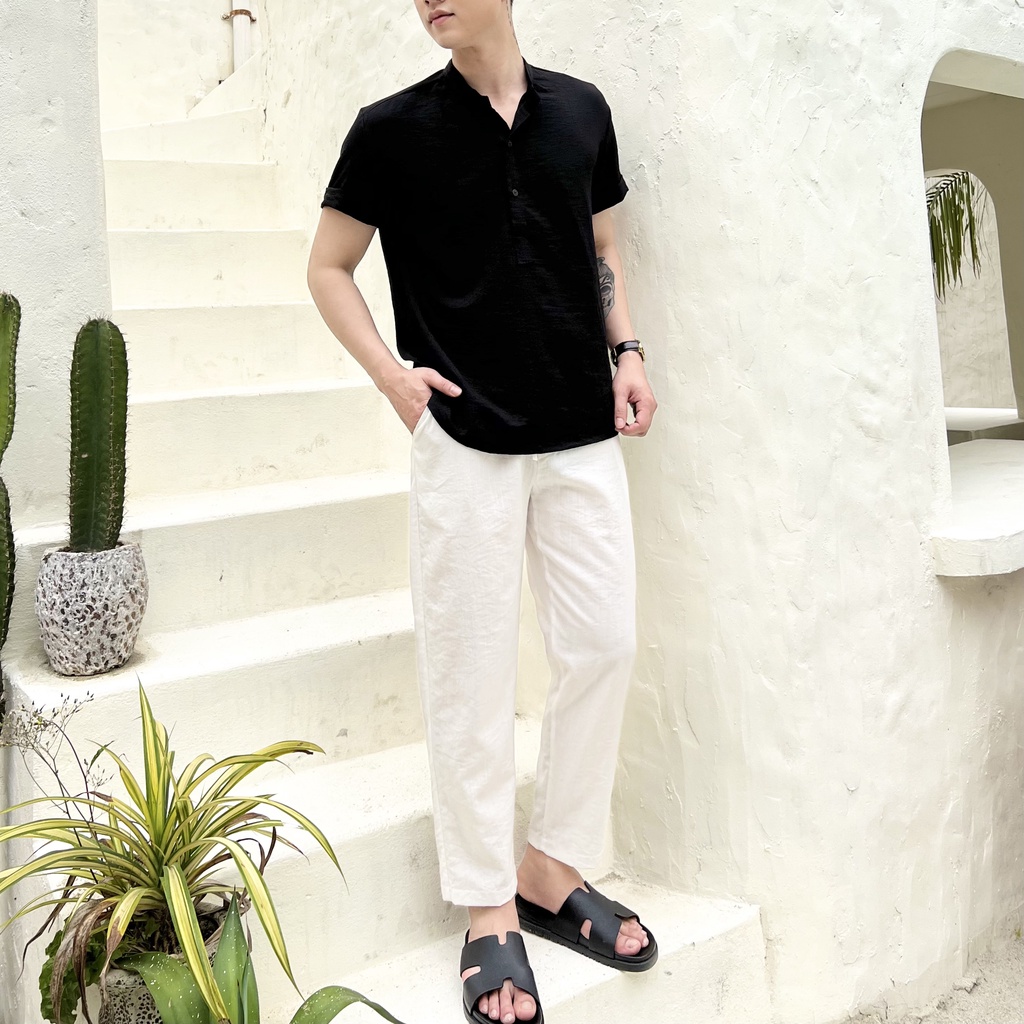 Quần tây âu nam ống suông rộng chất đũi lưng chun cao cấp SHOPDONAM1993 Q03