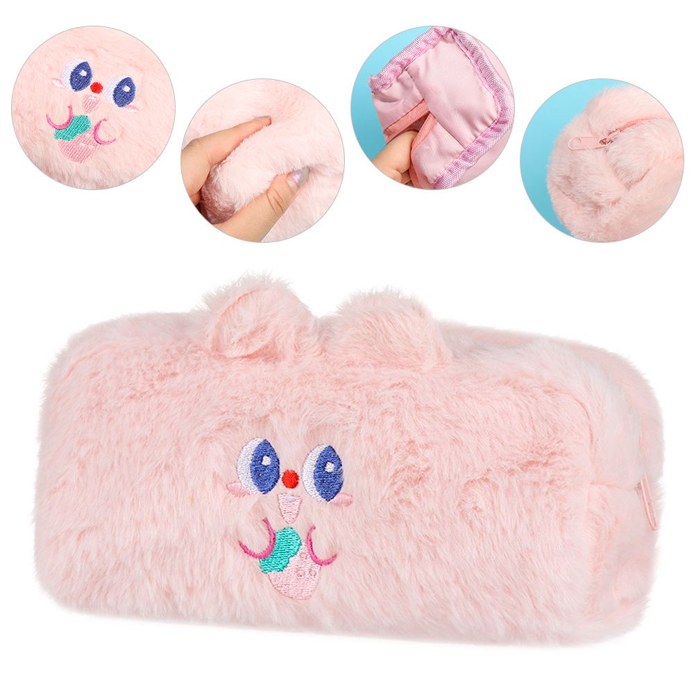 Túi đựng bút chì bằng vải bông sức chứa lớn dễ thương cho học sinh