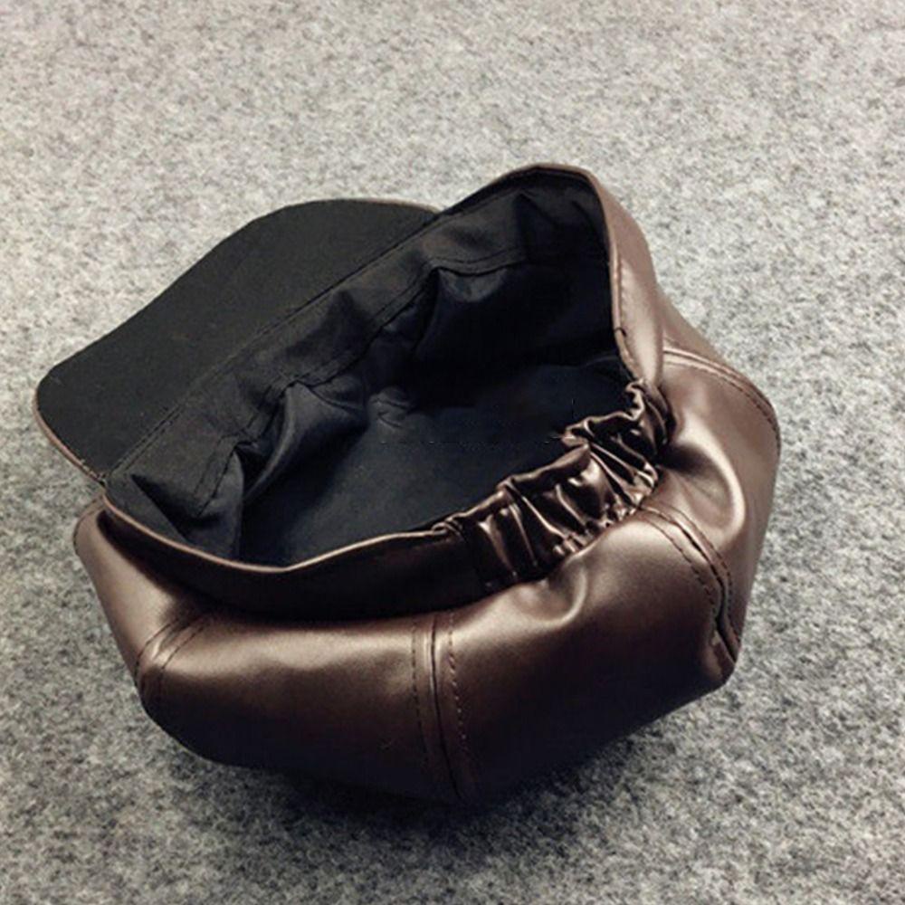 Mũ Nồi Da PU Hình Bát Giác Đơn Giản Thời Trang Thu Đông Cho Bé Gái