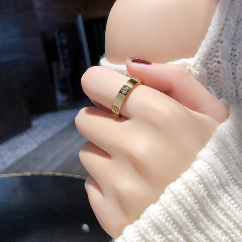 Korean Style Titanium Steel Ring Exquisite Design