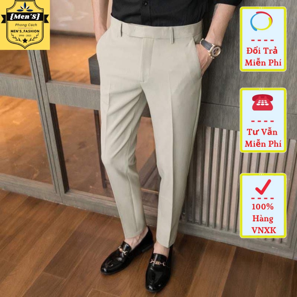 Quần tâynam Công Sở, quần âu tây Nam korea Vải Chéo thời thượng Co Dãn, Chống Nhăn Xù, Hàng VNXK