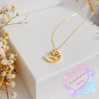 Dây chuyền nữ titan cao cấp không đen gỉ mặt trăng sao SanSanshop