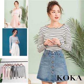 Áo pull viền quăn dài tay koka 30101