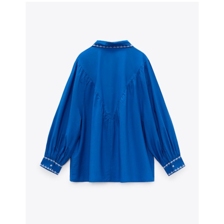 Zara Áo Sơ Mi Tay Dài Thêu Họa Tiết Thời Trang Mùa Hè 5770030Áo blouse