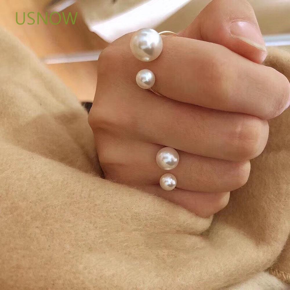 Nhẫn Dáng Hở Đính Ngọc Trai Nhân Tạo Sang Trọng Dành Cho Phụ Nữ