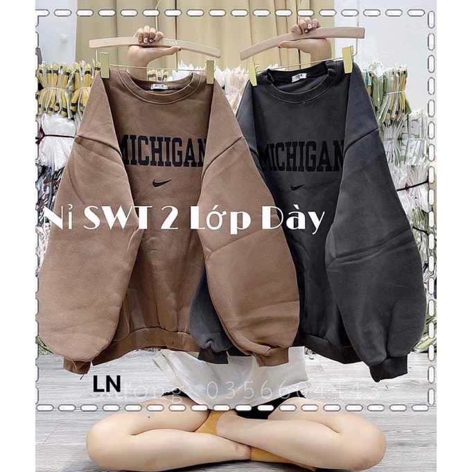 Áo Swt MICHIGA nỉ cotton DA6