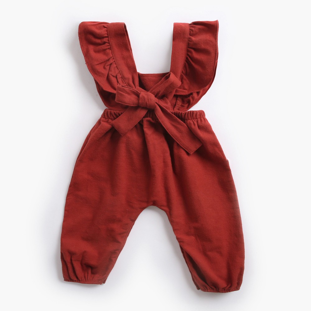 Áo liền quần Sanlutoz cotton màu đỏ cho em bé sơ sinh