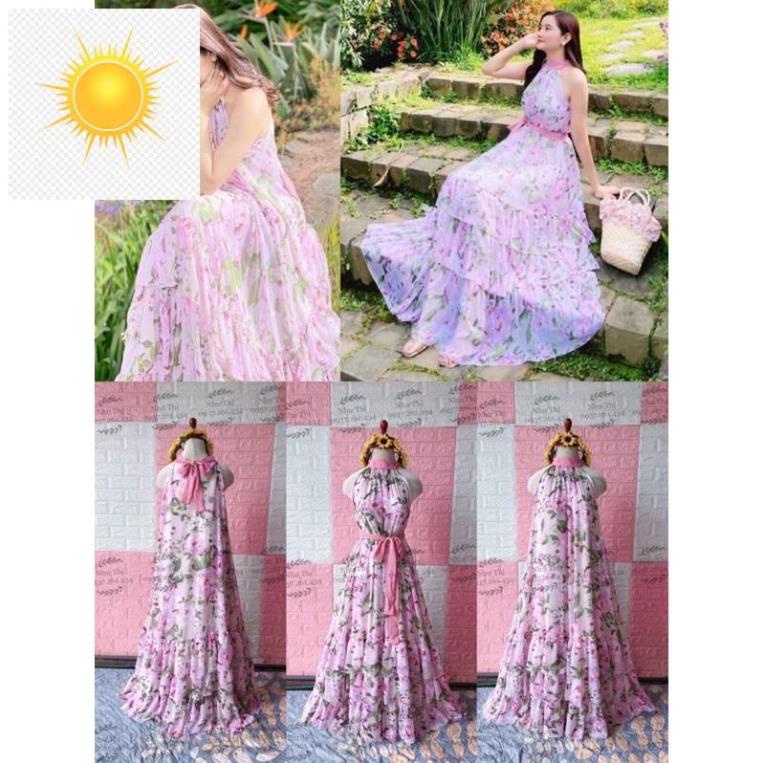 👳 (miễn phí chỉnh váy) đầm maxi hoa yếm suông bầu bí người mập size to dạo phố đi biển du lịch nghỉ dưỡng 👳