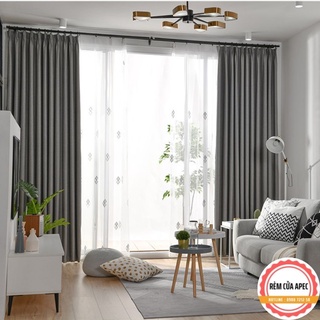 Rèm cửa sổ combo rộng 1,7m đầy đủ phụ kiện - Vải dệt 3 lớp chống nắng, cản sáng, chống tia UV