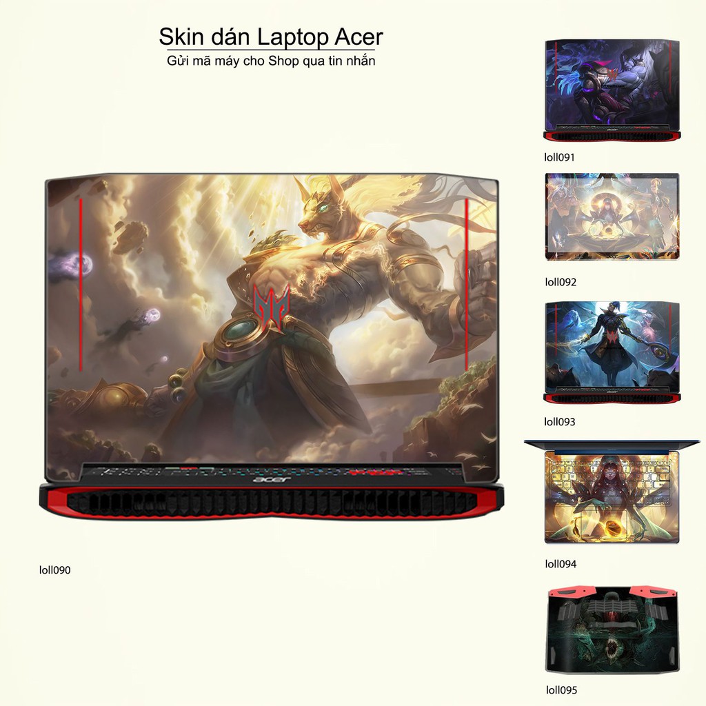 Skin dán Laptop Acer in hình Liên Minh Huyền Thoại nhiều mẫu 13 (inbox mã máy cho Shop)