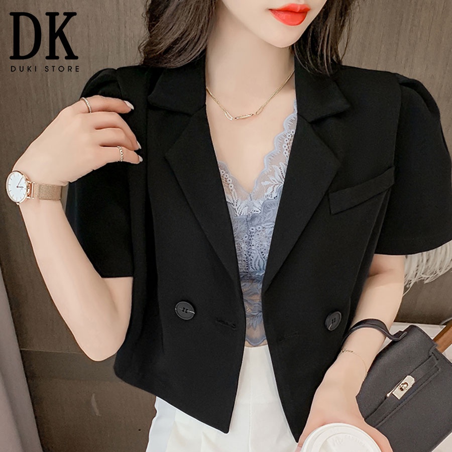 [HOT] Áo khoác blazer, áo vest blazer nữ droptop dáng lửng vai bồng cực xinh - DUKI STORE