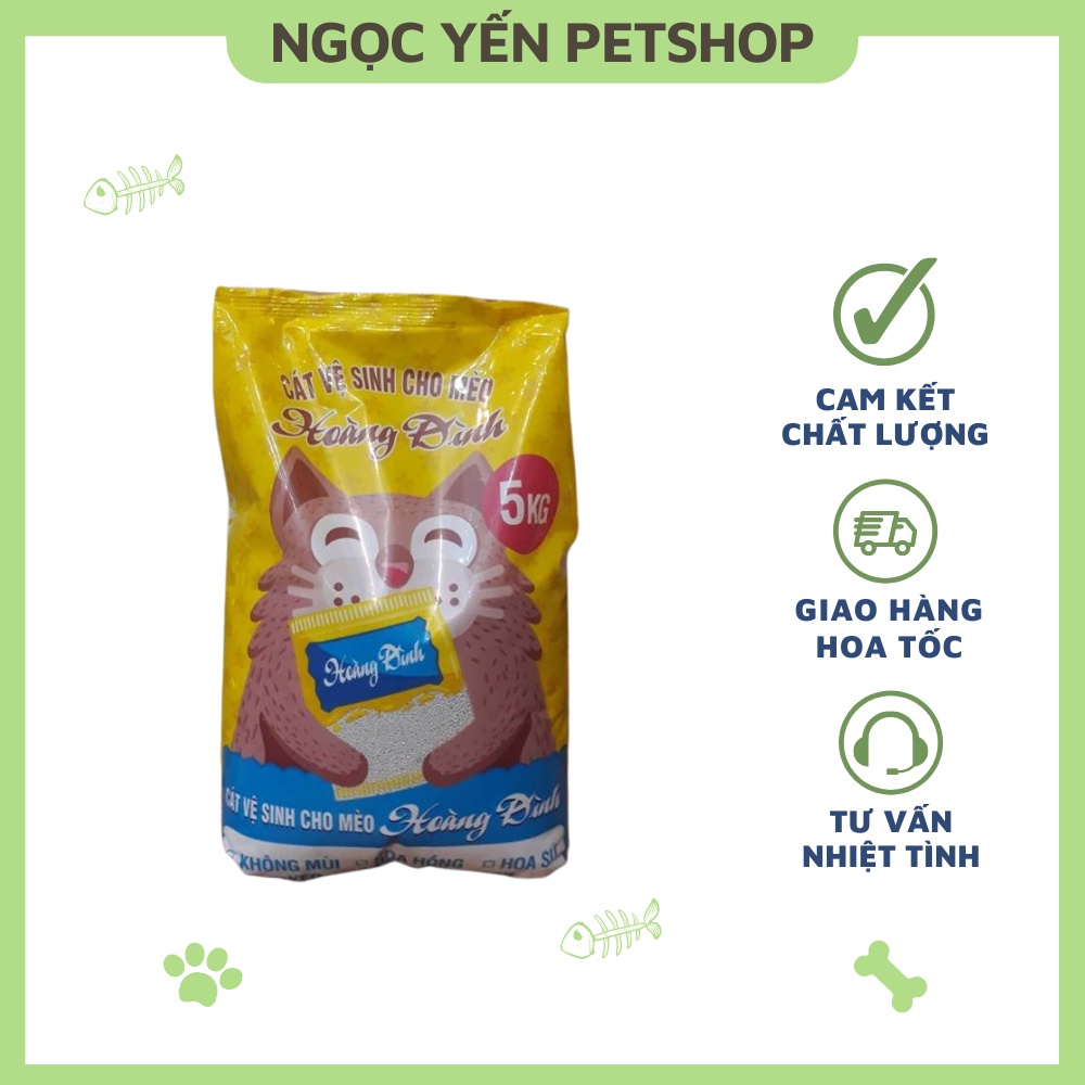 Cát vệ sinh cho mèo giá rẻ Hoàng Đình mùi Lavender 5kg