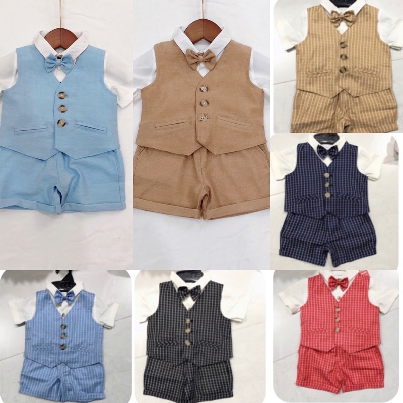 Bộ vest ghi Lê bé trai từ 5-14 kg